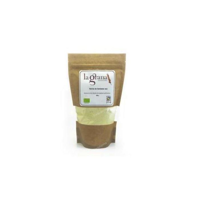 LA GRANA Harina de Garbanzo ecológica 500g, molida a la piedra, artesana. Ideal para cocinar y repostería.