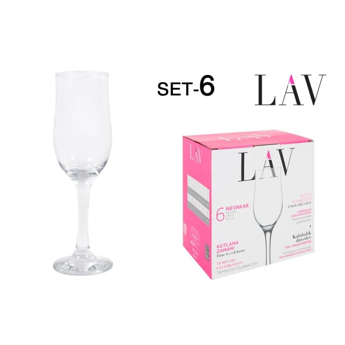 Set 6 Copas Champagne 195 cc NeVakar - Lav (4 Cajas) Set 6 Copas Champagne 195 cc NeVakar - Lav (4 Cajas)