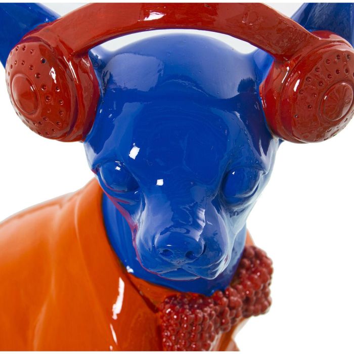 Figura Decorativa Alexandra House Living Azul Naranja Plástico Perro Auriculares 14 x 26 x 18 cm 3