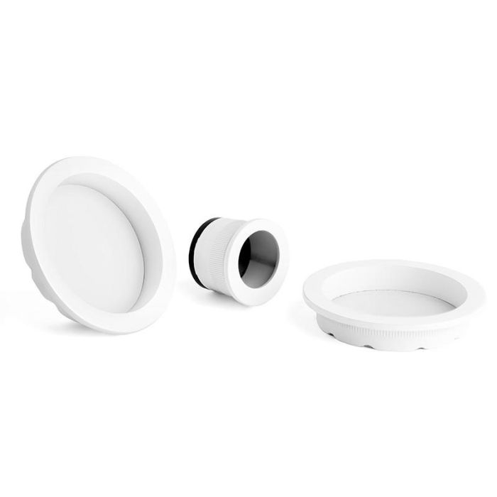 DUVER Kit Tiradores Redondos Puerta Corredera Madera Blanco Mate