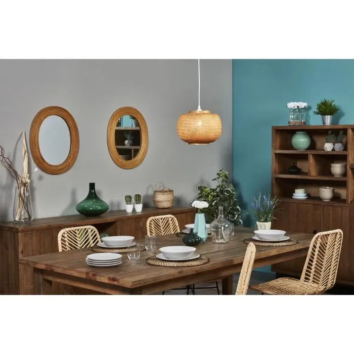 Lámpara colgante de bambú - D 30 x H 140 cm - Beige 1 Lámpara colgante de bambú - D 30 x H 140 cm - Beige 1