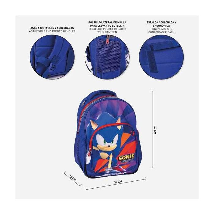 Cerdá Mochila Escolar Mediana Sonic Prime 42 cm Morada para Niños +3 Años 4 Cerdá Mochila Escolar Mediana Sonic Prime 42 cm Morada para Niños +3 Años 4