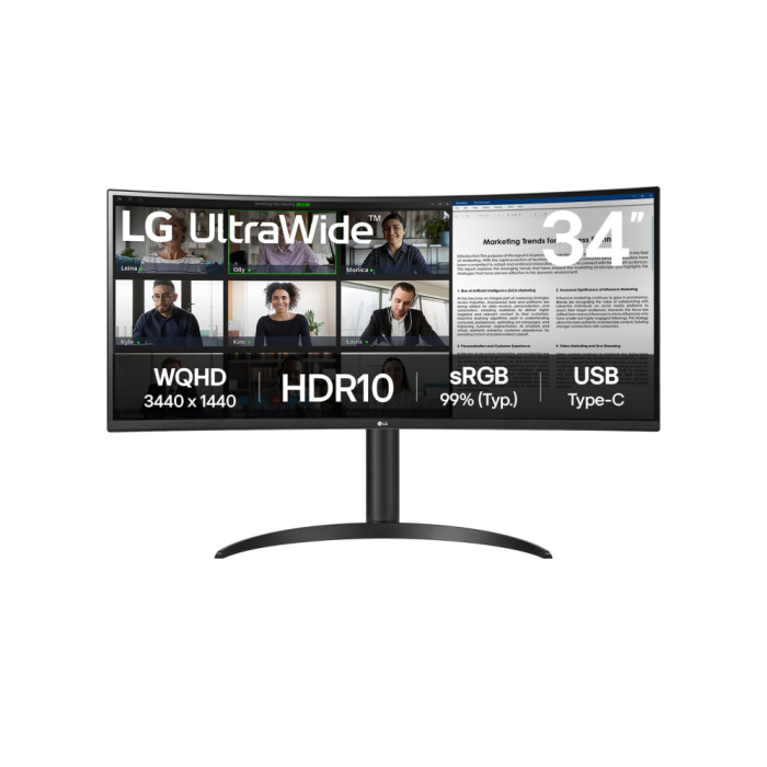 Monitor Profesional Ultrapanorámico Curvo LG 34WR50QK-B 34"/ WQHD/ Negro Monitor Profesional Ultrapanorámico Curvo LG 34WR50QK-B 34"/ WQHD/ Negro