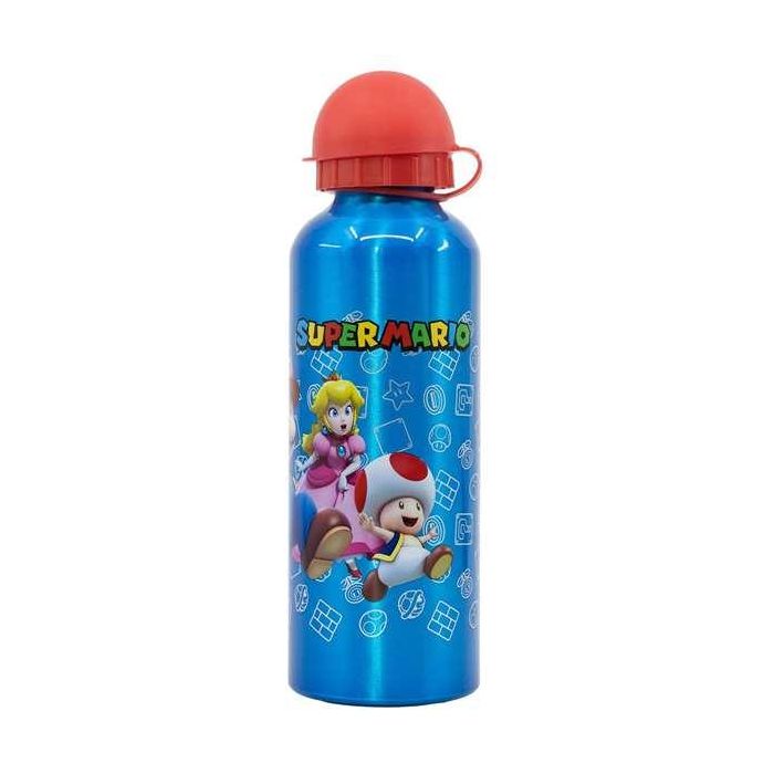 Botella de aluminio alta super mario 530 ml Botella de aluminio alta super mario 530 ml