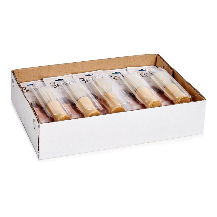 Berilo Brocha de Afeitar Mango Madera Fibras Sintéticas 4 cm x 10 cm x 4 cm (Set de 48)