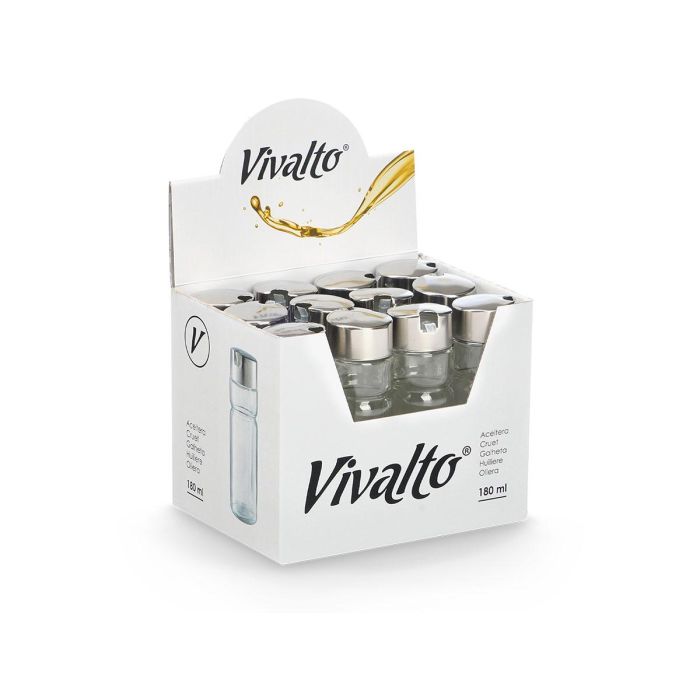 Vivalto Aceitera de Vidrio con Tapón de Metal 180 ml (4.6 x 15.7 x 4.6 cm) (Set de 24) 2 Vivalto Aceitera de Vidrio con Tapón de Metal 180 ml (4.6 x 15.7 x 4.6 cm) (Set de 24) 2