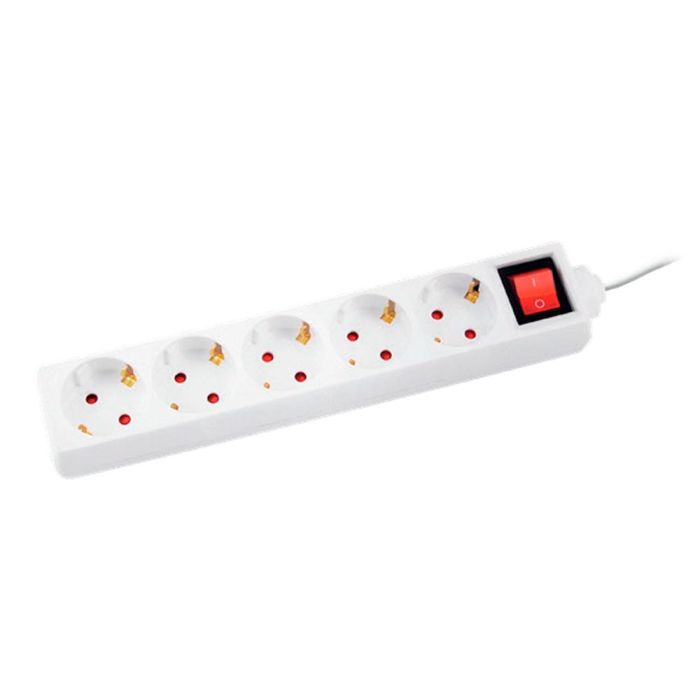 Regleta Q-Connect 5 Tomas De Corriente Con Interruptor Longitud Cable 1,5 Mt Color Blanco 1 Regleta Q-Connect 5 Tomas De Corriente Con Interruptor Longitud Cable 1,5 Mt Color Blanco 1