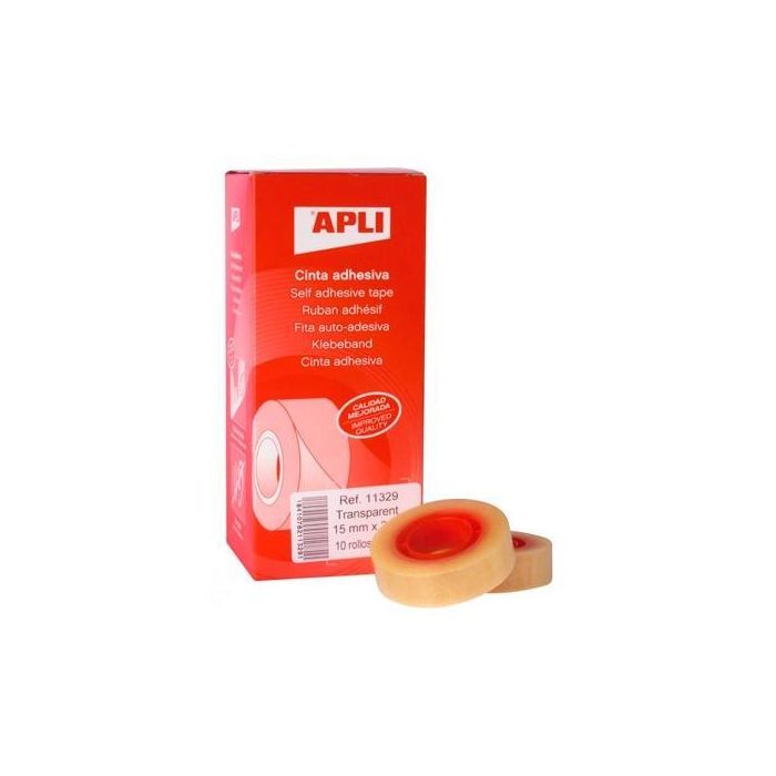 Apli Cinta Adhesiva Transparente Rollo 15 mm X 33M Caja 10 Ud Apli Cinta Adhesiva Transparente Rollo 15 mm X 33M Caja 10 Ud