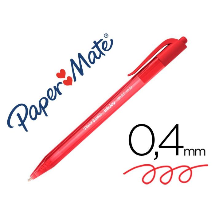 Paper Mate Inkjoy 100 Bolígrafo Retráctil Triangular Rojo -20U-