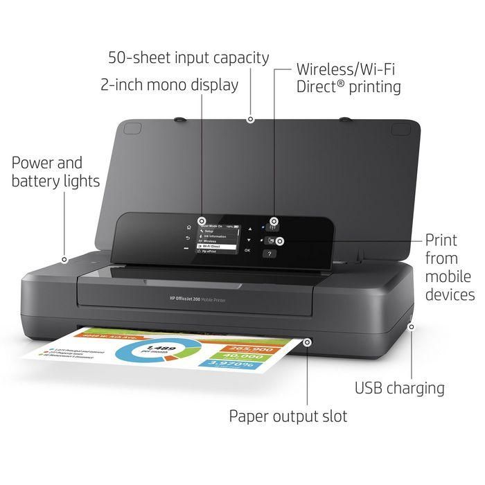HP OfficeJet 200 Impresora Móvil Portátil Inalámbrica con Batería de Larga Duración, Impresión Rápida y Silenciosa, Alto Rendimiento 4
