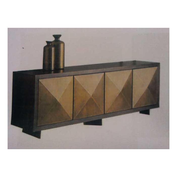 DKD Home Decor Aparador Marron Oscuro Dorado Mango Acacia 43 x 156.5 x 84 cm 1