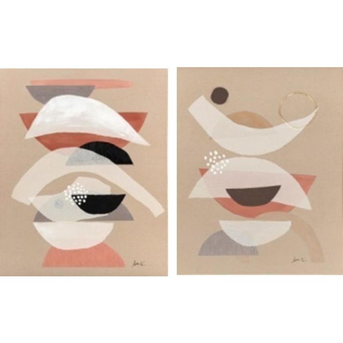 Cuadro Moderno DKD Home Decor Beige Terracota 3.7 x 100 x 75.5 cm (2 Unidades)