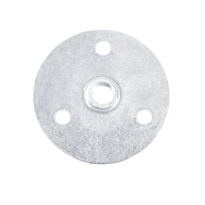 Q&Q Placa de Metal Redonda D46 con Rosca M10 Zincada para Pata