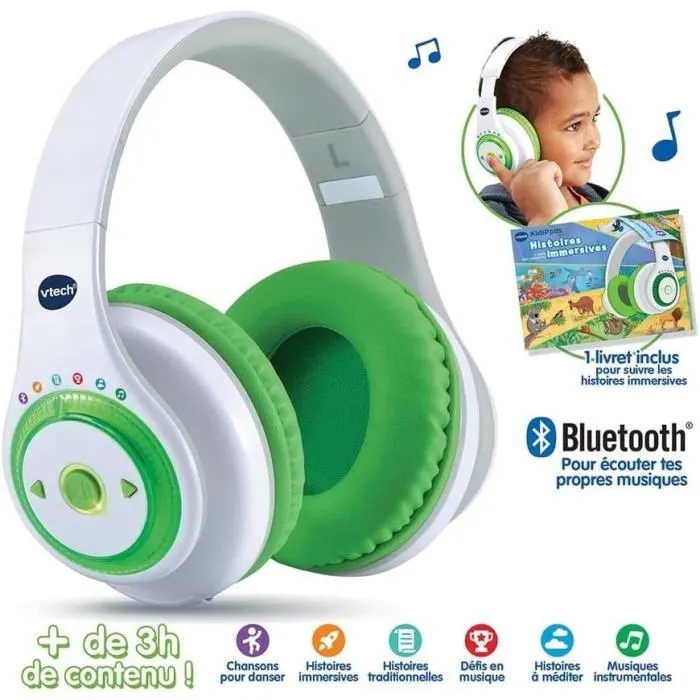 Vtech Kidipods Max - Mis auriculares interactivos 7 en 1 para niños, idioma francés, con calidad de audio y limitador de sonido 85dB 5