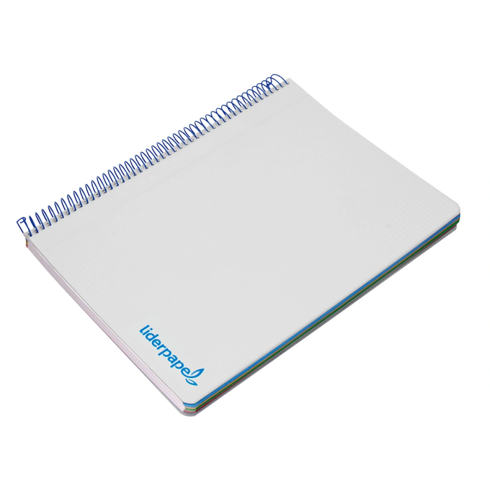Liderpapel Cuaderno Espiral A4 Micro Wonder Tapa Plástico 120 Hojas 90gr Cuadro 5mm 5 Bandas 4 Taladros Color Gris 3