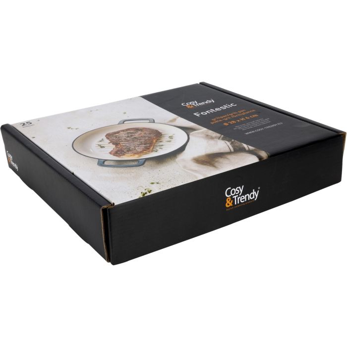 Sartén grill - ACOGEDORA Y MODERNA - FONTESTIC - Hierro fundido esmaltado - Ø28 cm - Apta para todo tipo de cocinas, incluida la de inducción - Azul 4