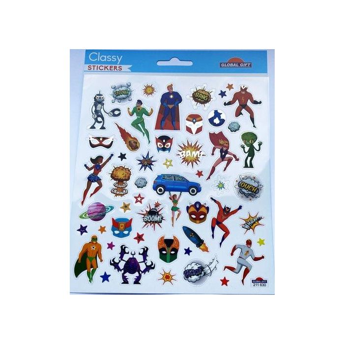 Stickers Grupo Global Gift Bolsa 1H Classy Superheroes Glitter