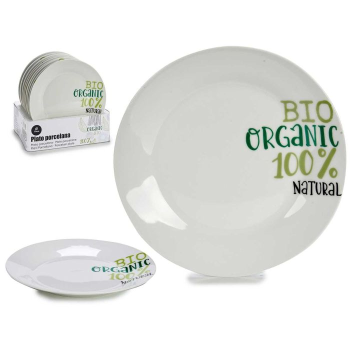 Arte Regal Plato Postre Porcelana 19 cm Estampado Organic (20 Unidades)