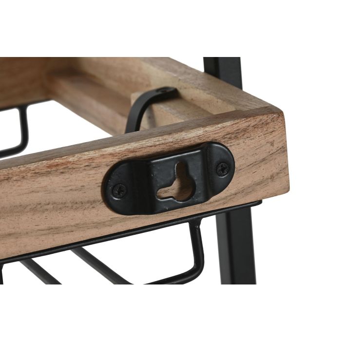 DKD Home Decor Botellero Natural Negro Acacia Metal 25 x 75 x 35 cm 5