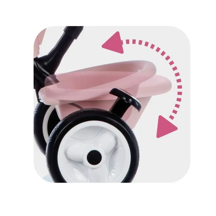 Smoby Triciclo Baby Driver Plus Rosa para Niños de 10 Meses a 3 Años con Freno y Soportes de Seguridad 4 Smoby Triciclo Baby Driver Plus Rosa para Niños de 10 Meses a 3 Años con Freno y Soportes de Seguridad 4
