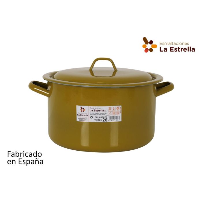 Olla Recta con Tapa 26 cm Verde - La Estrella (4 Unidades) Olla Recta con Tapa 26 cm Verde - La Estrella (4 Unidades)