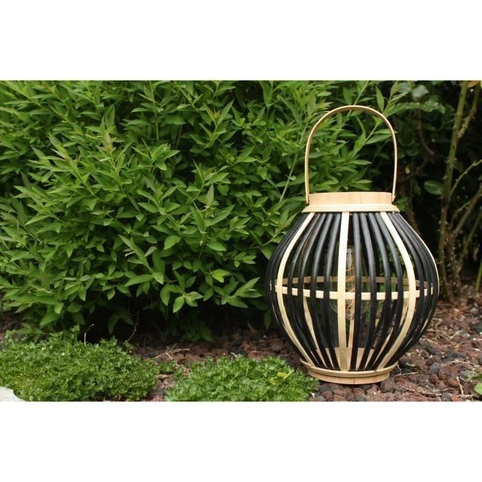 Lámpara solar de bambú - Olivie - Negro 1 Lámpara solar de bambú - Olivie - Negro 1