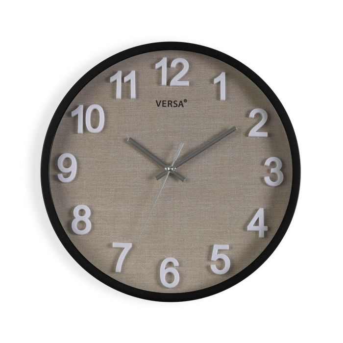 Reloj de Pared Versa Negro Plástico 4,5 x 30 x 30 cm