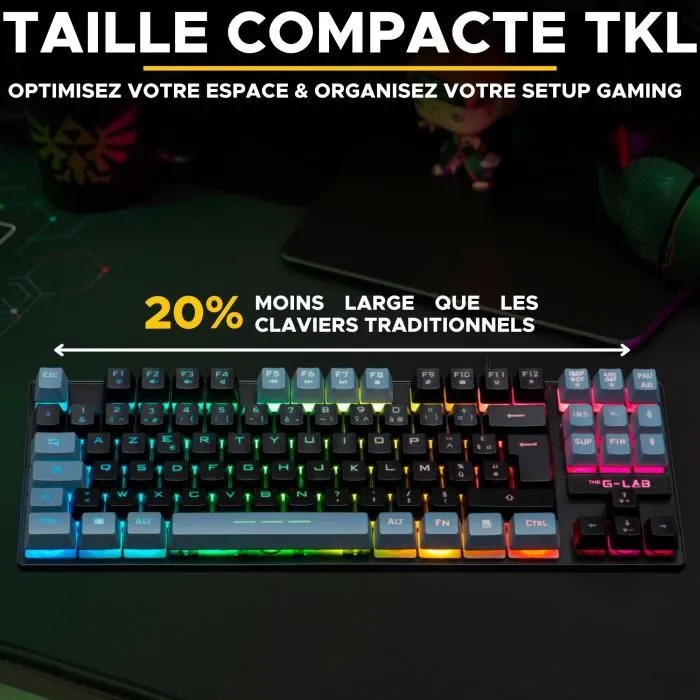 The G-Lab THE3760162055443 Teclado para Juegos RGB TKL Negro y Gris 2