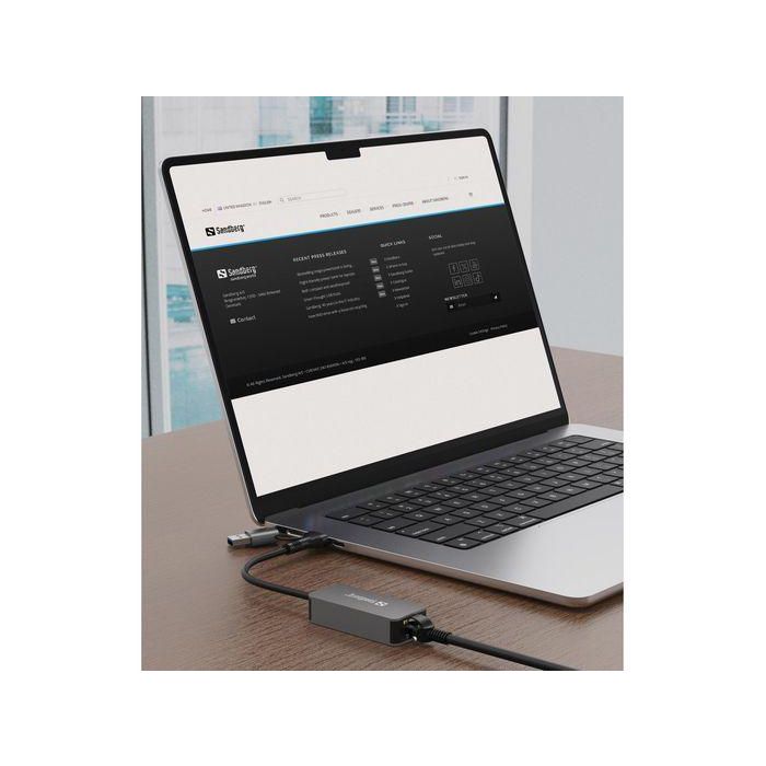 Sandberg USB-C/A 2.5 GbE RJ45 Adapter 2
