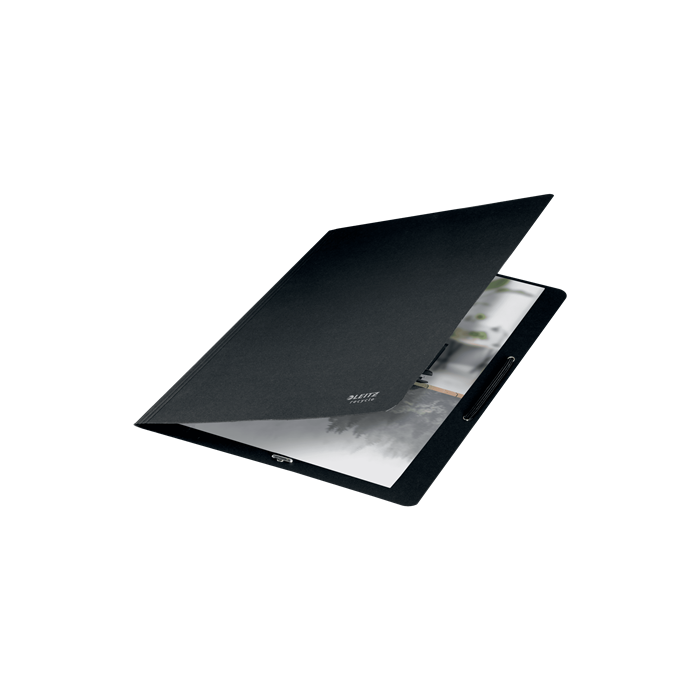 Leitz 39080095 Carpeta de Cartón con Gomas A4 Reciclado Negro 100% Portafirmas Capacidad 250 Hojas Cierre Elástico 1