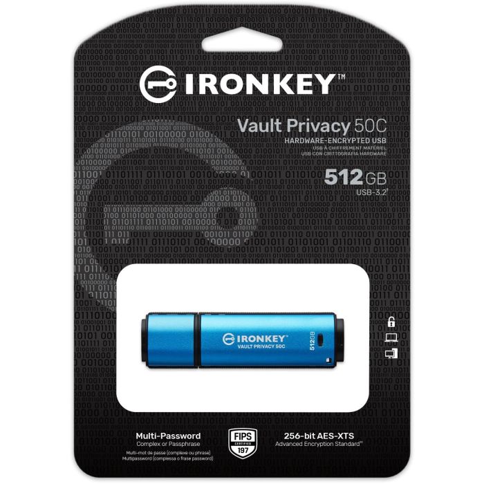 Kingston IronKey Vault Privacy 50C USB-Stick 512GB AES-256 USB-C 2 Kingston IronKey Vault Privacy 50C USB-Stick 512GB AES-256 USB-C 2