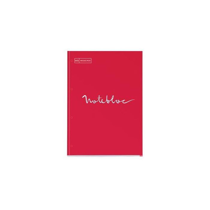 Recambio Miquelrius Emotions Notebook 1 A4 80H 90G Reciclado Encolado 4 Taladros Cuadric.5X5 Rojo