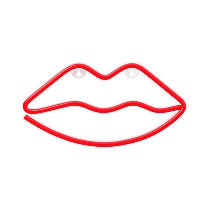 Forever Lámpara Neon LED Lips Red - Decoración Iluminación LED para Pared, USB o Pilas AA 8 Forever Lámpara Neon LED Lips Red - Decoración Iluminación LED para Pared, USB o Pilas AA 8