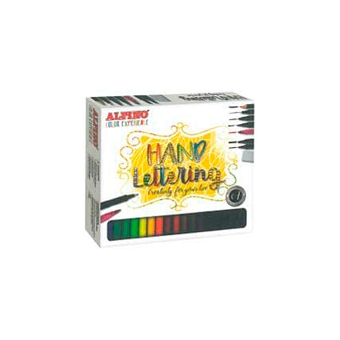 Alpino AR000701 Set Lettering Color Experience Rotuladores Pincel y Caligrafía con Lápiz y Goma para Iniciación 1
