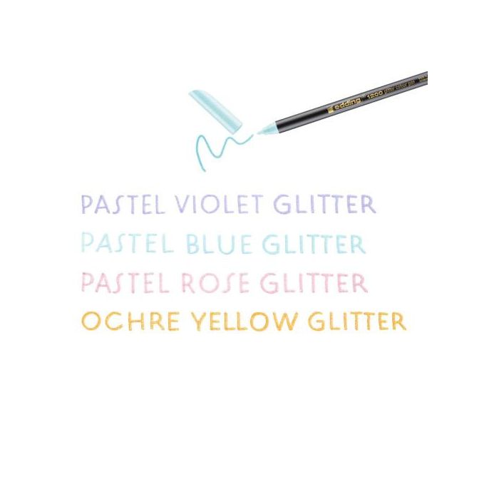 Edding Rotuladores 1200 Glitter Punta Fina Surtidos Pastel Estuche 4 Ud 1