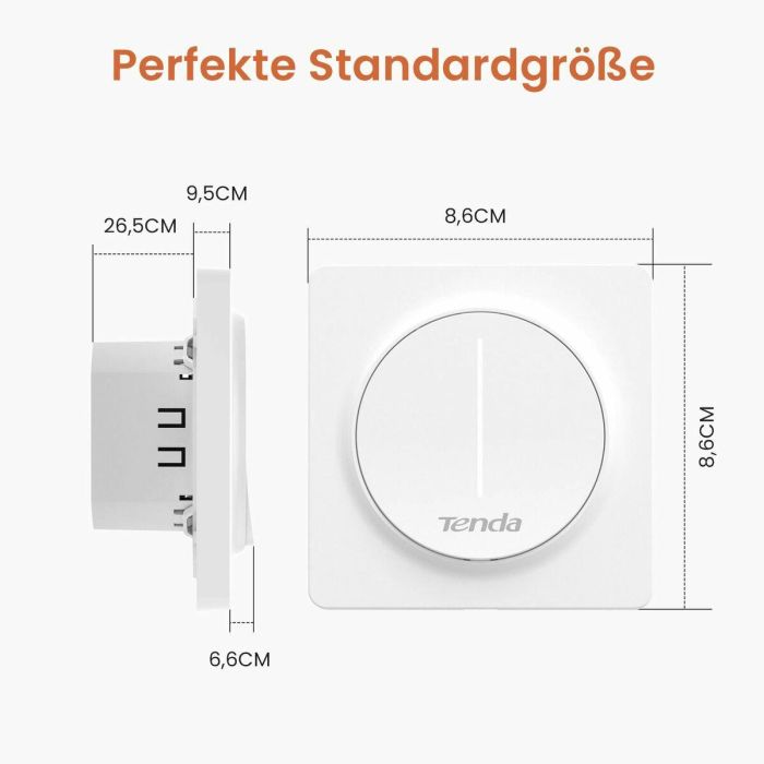 Tenda SS9 Interruptor Táctil Dimmer Switch Wi-Fi Inteligente Compatible con Alexa y Google Assistant Control de Iluminación LED/CFL 300W Max 4