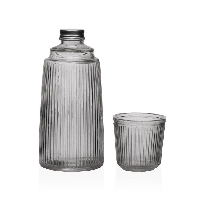 Botella de Agua Versa Negro Vidrio Aluminio 10,3 x 26 x 10,3 cm