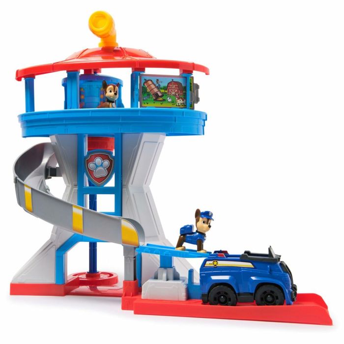 Spin Master Centro de Mando Torre de Control Paw Patrol, Set de Juego con 2 figuras de cachorros y cartas de misión, 50 cm de altura, Edad +3 años 8
