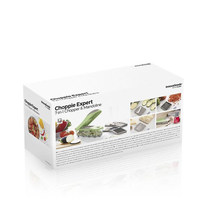 Cortador de Verduras, Rallador y Mandolina con Recetas y Accesorios 7 en 1 Choppie Expert InnovaGoods 1 Cortador de Verduras, Rallador y Mandolina con Recetas y Accesorios 7 en 1 Choppie Expert InnovaGoods 1