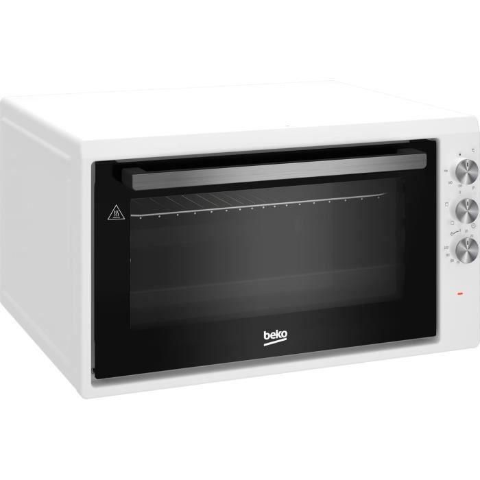 Mini horno - BEKO - BC50W - 50 L - Convección natural - 4 funciones - 2 ventanas - Puerta de cristal desmontable - Blanco Mini horno - BEKO - BC50W - 50 L - Convección natural - 4 funciones - 2 ventanas - Puerta de cristal desmontable - Blanco