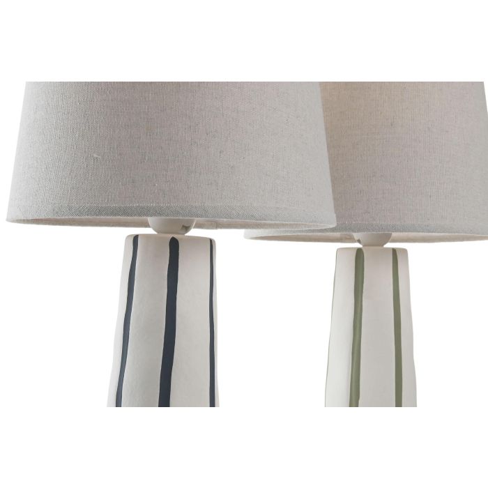 Lampara Sobremesa Urban DKD Home Decor Blanco Verde 25 x 45 x 25 cm (2 Unidades) 2 Lampara Sobremesa Urban DKD Home Decor Blanco Verde 25 x 45 x 25 cm (2 Unidades) 2