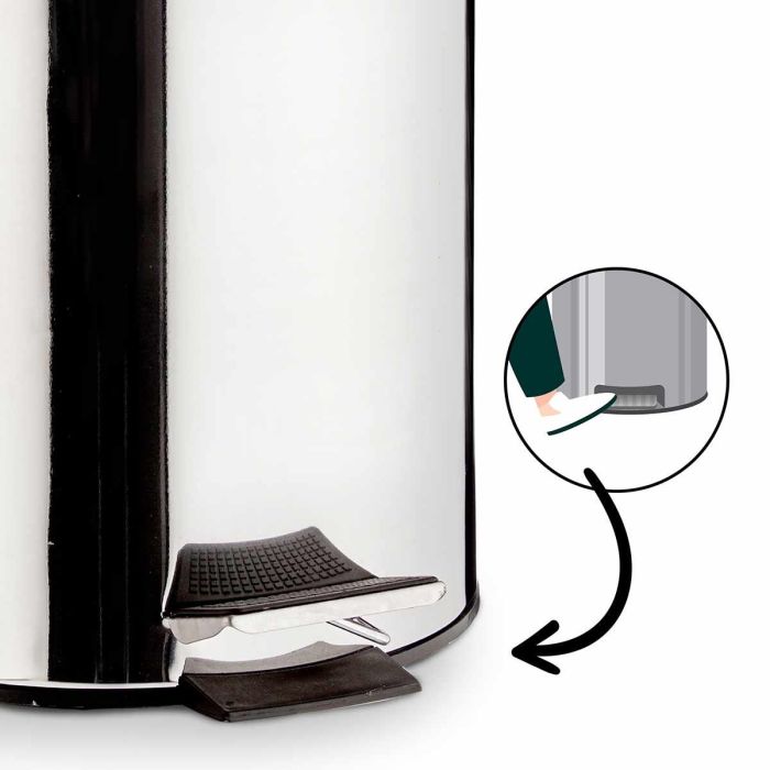 Papelera Berilo 12L acero inoxidable con pedal 31.5x38.5x25 cm (4 Unidades) 3 Papelera Berilo 12L acero inoxidable con pedal 31.5x38.5x25 cm (4 Unidades) 3