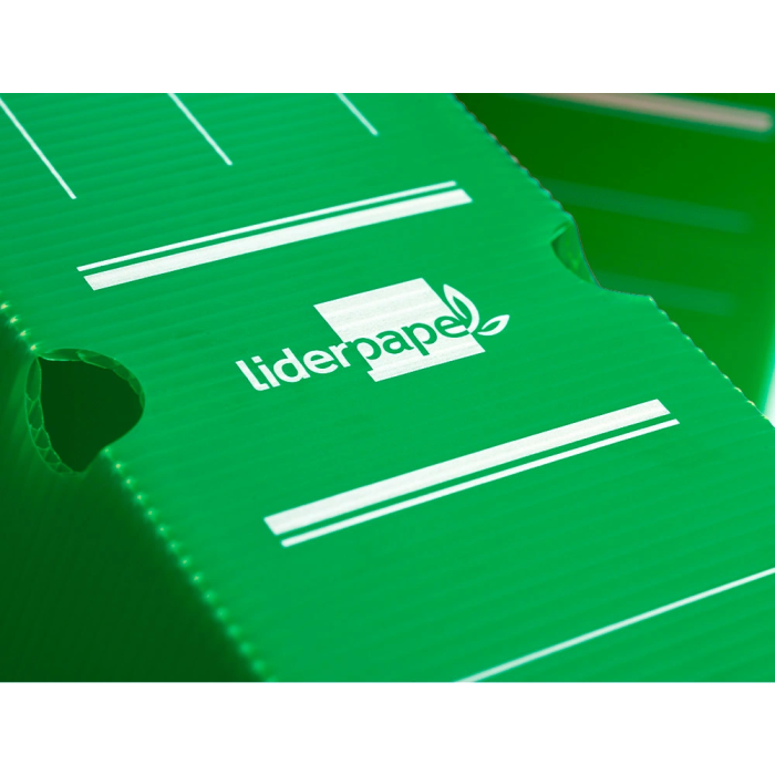 Liderpapel Caja Archivo Definitivo Plástico Lomo 100 mm Verde 360x100x260 mm 7