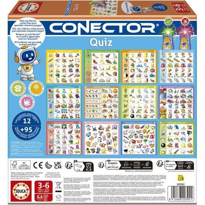 Educa 8412668203921 Connector Quiz - Juego educativo, 90 preguntas y 12 temas, formato libro, a partir de 3 años 2 Educa 8412668203921 Connector Quiz - Juego educativo, 90 preguntas y 12 temas, formato libro, a partir de 3 años 2