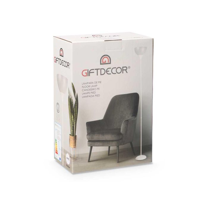 Lampara Pie Blanca Giftdecor 22x185x22cm (2 Unidades) 1