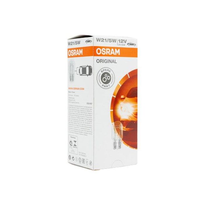 Osram 7515 W3x16Q Bombilla 12V 21/5W W21/5W W3x16q Luz de Posición y Señal, Paquete de 10 Unidades