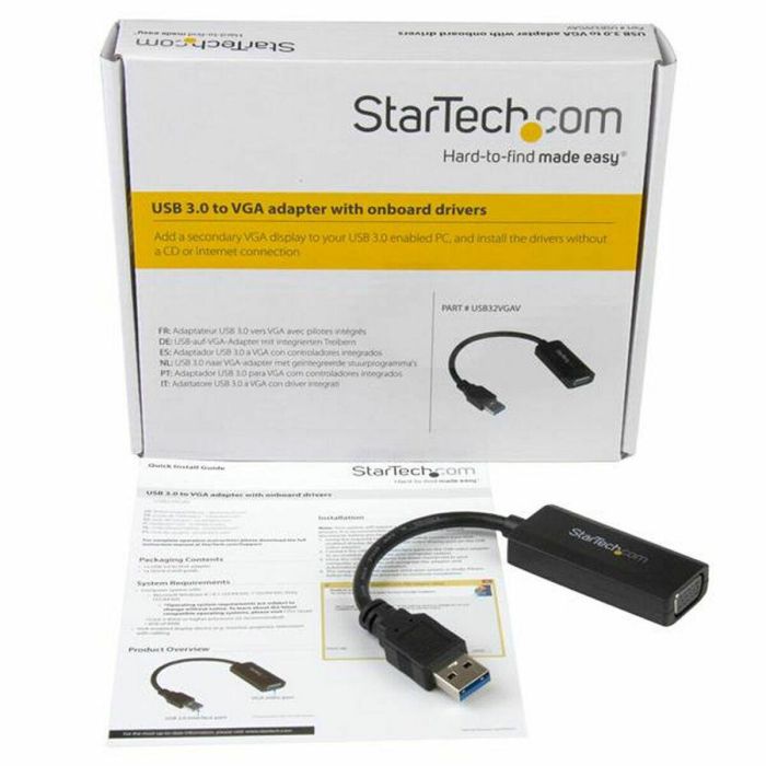 Adaptador USB 3.0 a VGA Startech USB32VGAV Negro 3 Adaptador USB 3.0 a VGA Startech USB32VGAV Negro 3