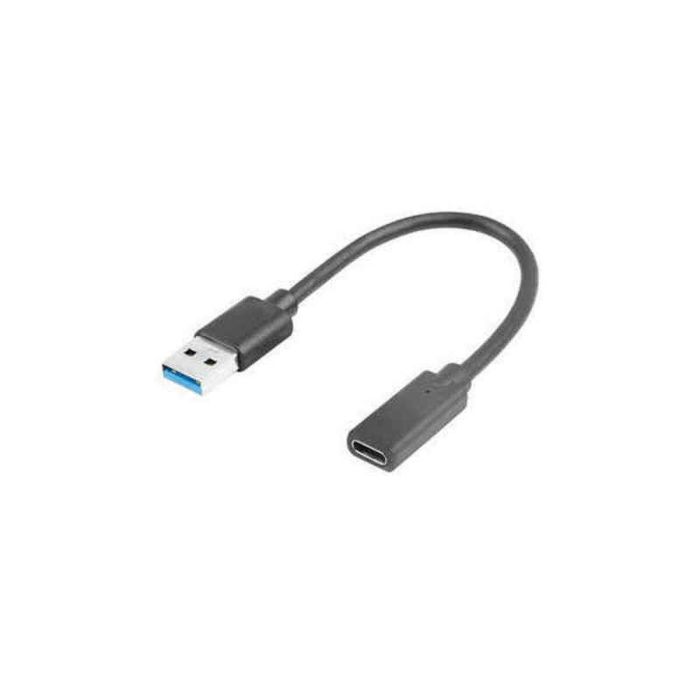 Lanberg Adaptador USB 3.1 Tipo C a USB-A, 5 Gb/s, carga y sincronización, OTG, 15 cm, negro