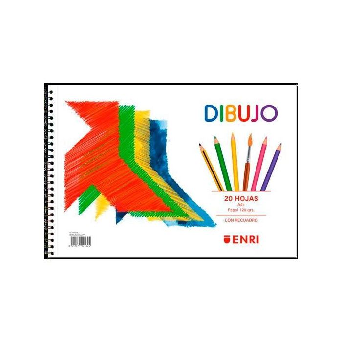 Enri Bloc De Dibujo Espiral Pajarita 20H A4+ 120 gr Liso C-Recuadro Microperforado Blanco Enri Bloc De Dibujo Espiral Pajarita 20H A4+ 120 gr Liso C-Recuadro Microperforado Blanco