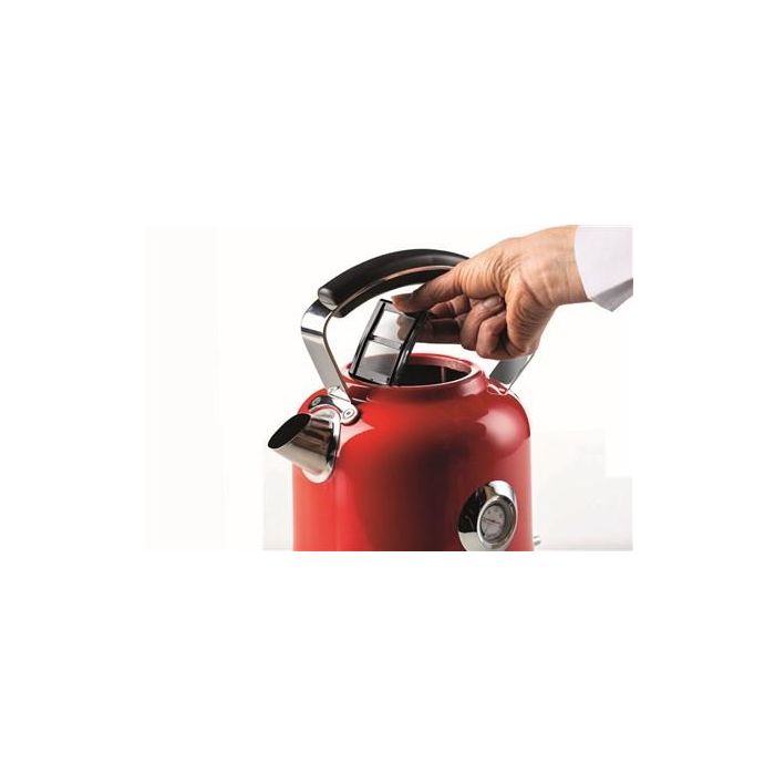 Ariete 2854/00 Hervidor Eléctrico Moderna Rojo 1.7 Litros Acero Inoxidable Termómetro Apagado Automático Diseño Elegante Objeto de Cocina 3